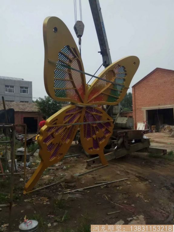 不锈钢彩色蝴蝶雕塑，大型广场蝴蝶雕塑10