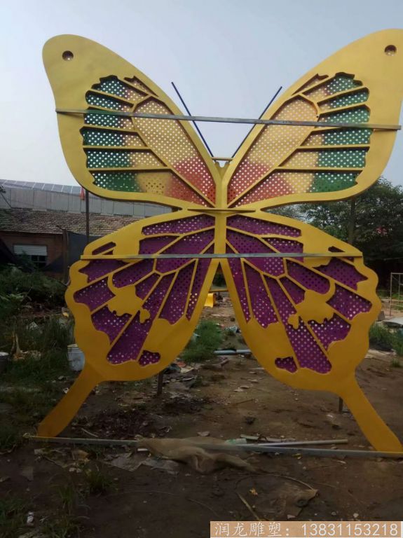 不锈钢彩色蝴蝶雕塑，大型广场蝴蝶雕塑9