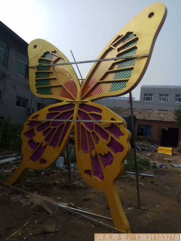 不锈钢彩色蝴蝶雕塑，大型广场蝴蝶雕塑8