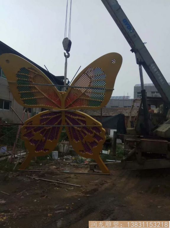 不锈钢彩色蝴蝶雕塑，大型广场蝴蝶雕塑11