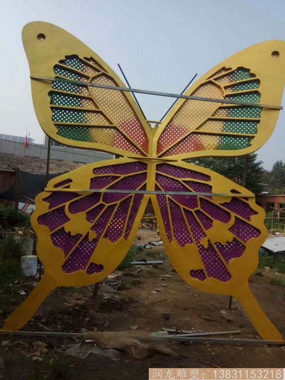 不锈钢彩色蝴蝶雕塑，大型广场蝴蝶雕塑5